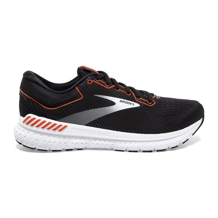 Brooks TRANSCEND 7 Road Running Shoes Mens Online - Black/Cherry Tomato/White (EVC427016)